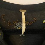 Free People Black Embroidered Floral Tunic Top Whimsy Pirate Women's size Medium Photo 1