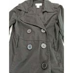 Medium Black Cotton Trench Coat/Jacket Cotton Hip double Photo 1