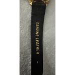 Gitano Quartz Watch Gold Tone Bezel White Dial Black Genuine Leather‎ Band Photo 4