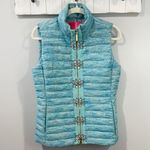 Lilly Pulitzer Noella Vest with Rhinestone Accents Blue Turquoise Size S Photo 1