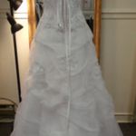 David's Bridal White Organza Wedding Dress Photo 5