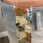 Anthropologie  Dye Ombre Johanna Jeans Sky Blue White Crop floral print sz30 #167 Photo 7