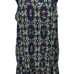 Women's Size XL Dainty Floral Tile Print Flutter Sleeve Mini Dress Agua Bendita Blue Photo 0