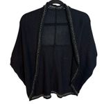Elie Tahari  Black Beaded Cocoon Silk Blend Knit Cardigan Photo 0
