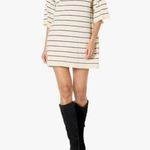 Max Studios Stripe Johnny Collar Sweater Dress A51 Brown Photo 6