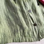 Elementz Y2K Vintage Metallic Green Button-Up Jacket Photo 4