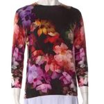 Ted Baker Floral Print Cotton Crew Neck Sweater Size 0 Photo 0