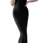 NEW PUMIEY Sexy Slip Maxi Dress Ribbed Bodycon Summer M Black Size M Photo 0