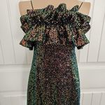 thirty thirty Sequin & Ruffle Mini Dress Iridescent Prom Club Concert Party L M Size L Photo 0