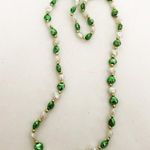 St Patrick's Day Beaded Necklace Hearts Parade Green Photo 2