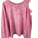 Oversized tie dye sweatshirt cut out shoulder women’s Size Large Pink Photo 2
