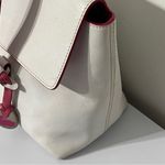 Dooney & Bourke White & Pink Leather Handbag With Heart Buckle Photo 3