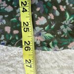 DIP semi sheer long sleeve peasant top size L green floral Size L Photo 4