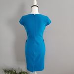 Jaeger Cap Sleeve Slit Pocket Blue Dress Size 8 Photo 1