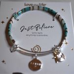 Love this life  Shades Of Blue Faith Cross Heart Charm Silver Tone 7" Bracelet Photo 0