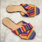 J.Crew  MULTISTRIPE RAINBOW CORA CRISSCROSS SANDALS FLATS Size 6 1/2 Photo 3
