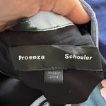 Proenza Schouler  pale blue leopard ikat print tie front waist crepe size 4 CL Photo 3