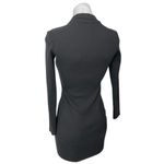 ZARA Black Rib Knit Long Sleeve Collar V-Neck Mini Bodycon Polo Sweater Dress S Photo 1