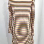 VERO MODA New Square Neck Long Sleeve Mini Dress Frida Neutral Stripe Photo 10