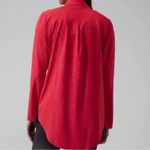 Athleta Athlete Urbanite Textured Top Serpentine Red Snake Print Button Down Shirt S Photo 2