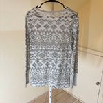 Dylan  EUC Women's Light Gray Aztec Print Knit Top Size S Photo 3