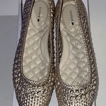 Birdies  The Goldfinch Gold faux Leather Woven Flats Size US 9 Photo 0