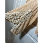 Charming Charlie Charming Charlies Peach Top Large Lace Tie Long Sleeve Blouse Shirt L‎ Flowy Photo 2