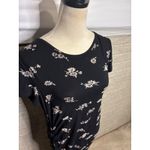 Smallshow Black Floral Ruched Side Short Sleeve Maxi Dress‎ Women's M Size undefined Photo 1