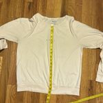 Roxy Women’s Large Cotton Cream Long Sleeve Shirt Top Beach Palm Tree Surfer Photo 5