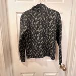 Tahari Abstract Pattern Mock Neck Sweater Black & Gray Long Sleeve-SZ M Photo 2