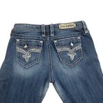 Rock Revival Women's Betty Easy Boot Denim Blue Jeans Size 29 Embroidered Studs Photo 1