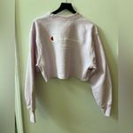 Champion long sleeve cropped crewneck, pink, size medium Photo 2