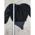ZARA  Bodysuit Top Velvet Polka Dot Long Sleeve V Neck Snap‎ Closure Party M Y2K Photo 2