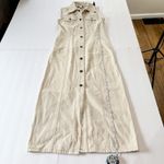 House Of Harlow‎ 1960 Cream Snap Front Denim Sleeveless Maxi Dress Size XS Tan Photo 8