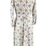 70s VTG Gunne Style Prairie Romantic Cottage Core White Dress Purple Floral M Size M Photo 6