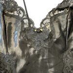 American Vintage Black Satin Nightgown Dress Slip Lingerie Women's Size Small Lace Photo 1