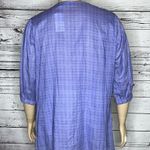 Liz & Me NWT Size 0X Purple Plaid Crochet Lace Trim Button Down Shirt Top Photo 3