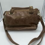 Vince Camuto  Metallic Taupe Leather Multi‎ Compartment Convertible Shoulder Bag Photo 0
