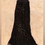 Mac Duggal NWOT Sleeveless Faux Wrap Sequin Embellished Cut Out Back Black Sz 4 Photo 2