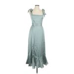 Show Me Your Mumu  Claire Midi Dress in Silver Sage Luxe Satin L NWT Photo 3