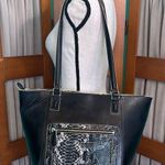 Vera Bradley  Ella tote  Black and Gray Tote faux snakeskin pocket Photo 0