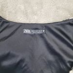 ZARA Black White Houndstooth Long Sleeve Cropped Shirt size Small Photo 1