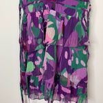 Roccoco Sand Aerin Pleated Cutout Chiffon Mini Dress Womens Medium Purple Photo 3