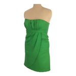 Jenny Yoo Collection Silk & Cotton Green Strapless draped Mini Dress Size 8 Photo 1