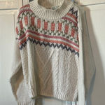 Vintage Handknit mock neck Sweater with Shoulder Pads Photo 0
