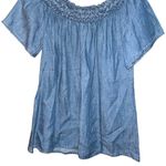 Michael Stars  Chambray Off Shoulder Short Sleeved Top Size Extra Small Photo 0
