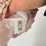 NWT Adiva Beige Crochet Lace Overlay Short Sleeve‎ Top Medium Boho Bohemian Tan Photo 10