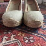 J.Crew NEVER WORN  Wedge Espadrilles Metallic Oatmeal Canvas 9.5 9 1/2 🥰 Photo 2