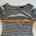 Ivanka Trump  | Blue & White Striped Dress With Ruffle Bell Sleeves | Size 4 Photo 9