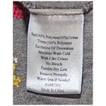 Johnny Was JOHNNY WAS Medium Gray Aztec Cross Stitch Tunic TOP V-Hem 3/4 Slv Raw Edge Art Photo 4